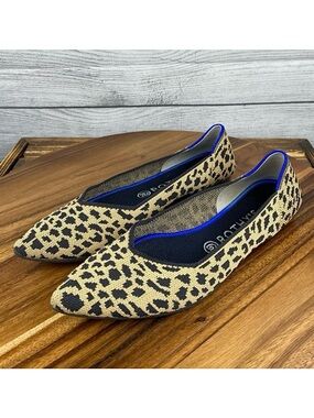 Rothy’s The Point Leopard Print Pointed Toe Flat Women’s Shoe Size 9.5